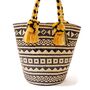 Black And Yellow Handwoven Straw Basket Bag, thumbnail 1 of 7