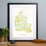 Personalised Oxfordshire Map: Add Favourite Places, thumbnail 1 of 3