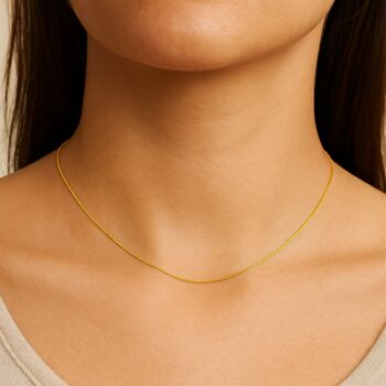 9ct Yellow Gold Extra Light Diamond Cut Curb Chain – 16in To 22in, 2 of 9