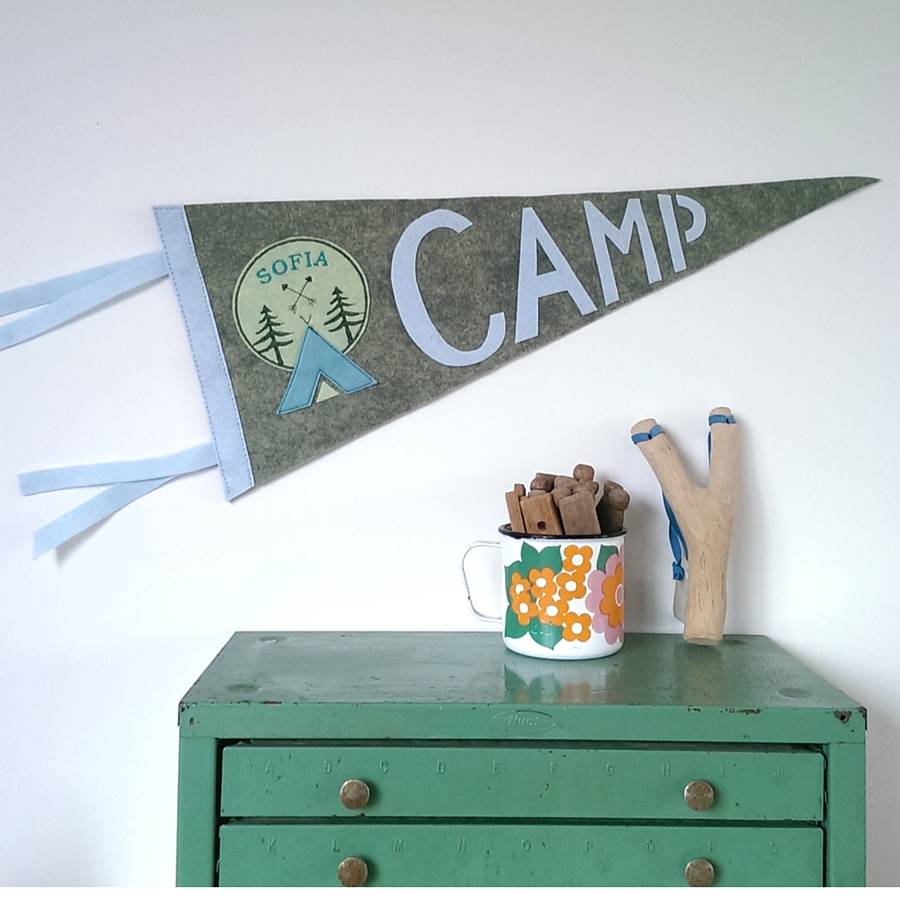 personalised 'camp' pennant flag by cubbkids  notonthehighstreet.com