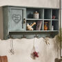 French Country Blue Wall Cabinet With Hooks, thumbnail 1 of 4