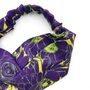 Late Bloom Floral Pattern Silky Satin Knot Headband, thumbnail 3 of 4