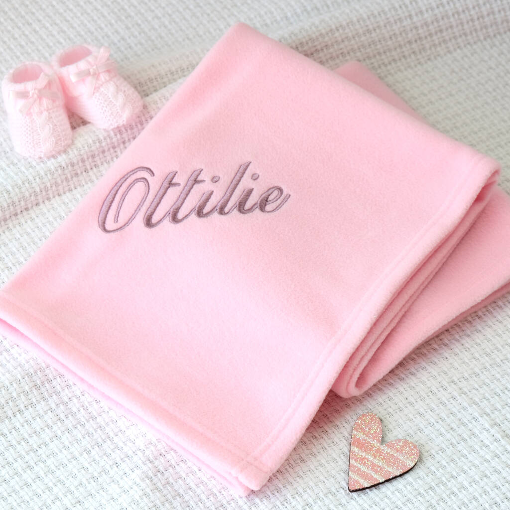 Personalised Baby Pink Fleece Blanket By D Caro Notonthehighstreetcom