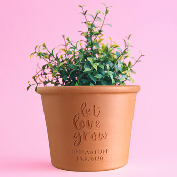 Personalised Let Love Grow Plant Pot, 2 of 5