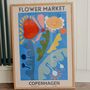 Copenhagen Flower Market Artwork Poster, thumbnail 1 of 3