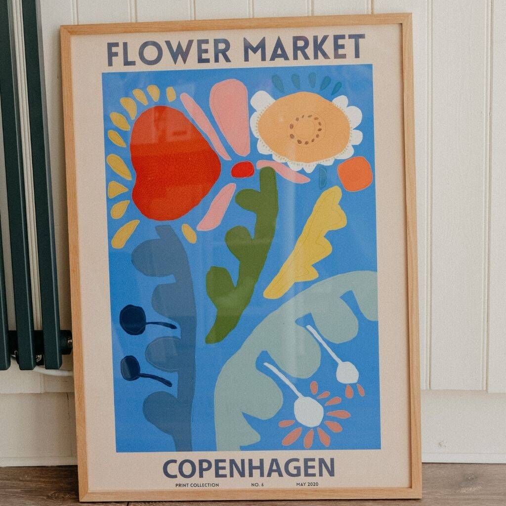 Copenhagen Flower Market Artwork Poster, 1 of 3