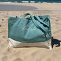 Personalised Emily Square Cotton Beach Bag, thumbnail 1 of 10