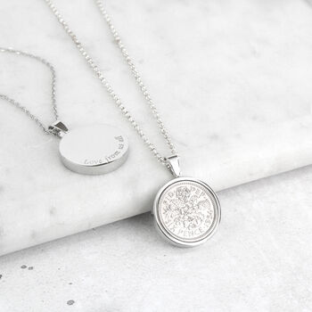 Personalised 1954 70th Birthday Sixpence Necklace, 4 of 8