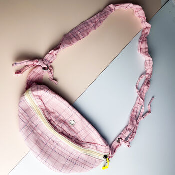 Pink Tartan Ruched Crossbody Bag, 4 of 7