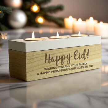 Personalised Free Text Triple Tea Light Box Tealight Holder, 6 of 10