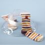 Tiny Animal Print Stipe Socks, thumbnail 2 of 3