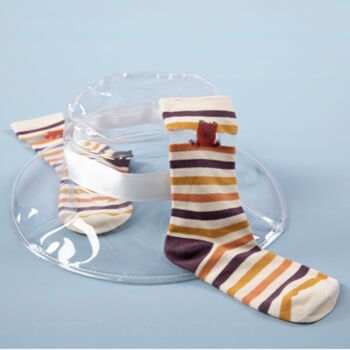 Tiny Animal Print Stipe Socks, 2 of 3