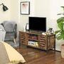 Industrial Tv Stand With Louvered Doors And Storage, thumbnail 3 of 9