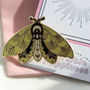 Yellow Moth Brooch With Gift Pouch, thumbnail 2 of 6