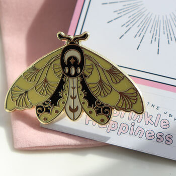 Yellow Moth Brooch With Gift Pouch, 2 of 6