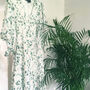Anna Linen Blend Wrap Dress With Leaf Print, thumbnail 6 of 9