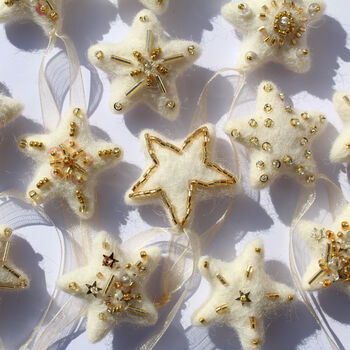 Make Beaded Felt Star Christmas Decorations, 2 of 12