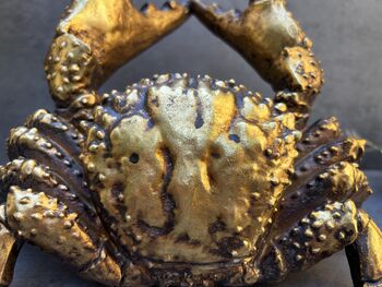 Drunken Crab Wine Bottle Holder Aged Gold Freestanding, 12 of 12