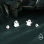 Mismatched Ghost Stud Earrings In Sterling Silver, thumbnail 1 of 12