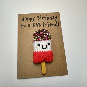 Personalised Fab Lolly Crochet Birthday Card Handmade, 2 of 10