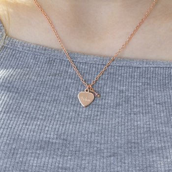 Personalised Rose Gold Plated Heart Necklace, 5 of 10