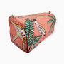 Jungle Print Cotton Washbag, Make Up Bag, With Waterproof Lining Set Of Three Peach, thumbnail 5 of 7