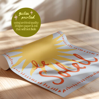 Le Soleil Illustrated Sun Giclee Print, 2 of 12