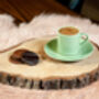 Set Of Six Porcelain Espresso Cup And Saucer Green, thumbnail 5 of 9