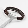 Personalised Men's Woven Layered Leather Bracelet, thumbnail 4 of 8