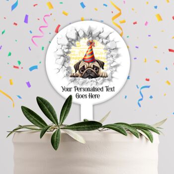 Personalised Pug Birthday Break Through, 4 of 8