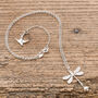Silver Dragonfly Necklace With Freshwater Pearl, thumbnail 1 of 3