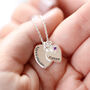 Personalised Double Heart And Birthstone Charm Necklace, thumbnail 1 of 12