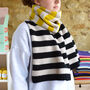 Extra Large Three Colour Stripe Scarf Knitting Kit, thumbnail 1 of 4