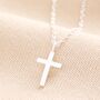 Sterling Silver Small Cross Pendant Necklace, thumbnail 1 of 3