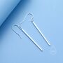 Sterling Silver Asymmetric Dangle Bar Earrings In Sterling Silver, thumbnail 8 of 12