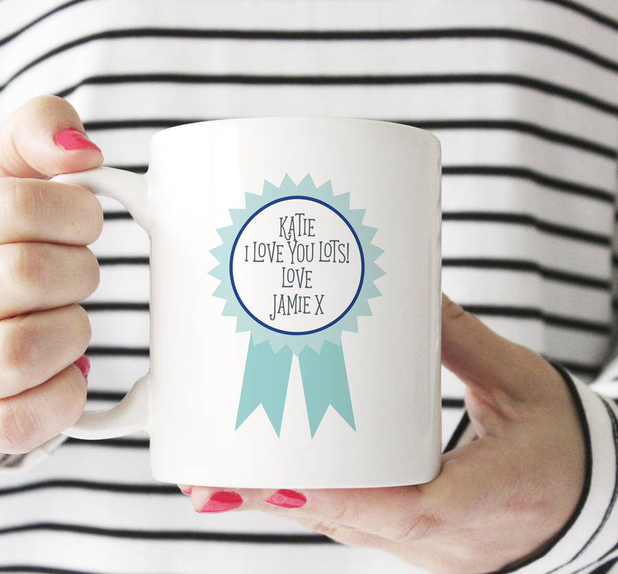 Personalised Message Rosette Mug By Chips Sprinkles Notonthehighstreet Com