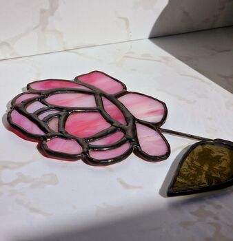 Pink Peony Flowers Stained Glass Gifts By Post, 2 of 6