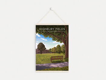 Highbury Fields Islington Travel Poster Art Print, 6 of 8