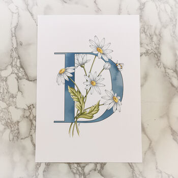 D Is For Daisy Coloured Initial Print, 2 of 11