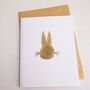 Handmade Gold Leaf Easter Bunny Rabbit Card, thumbnail 4 of 7