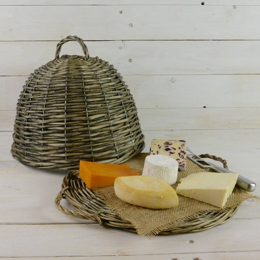 wicker cloche and tray set by ella james | notonthehighstreet.com