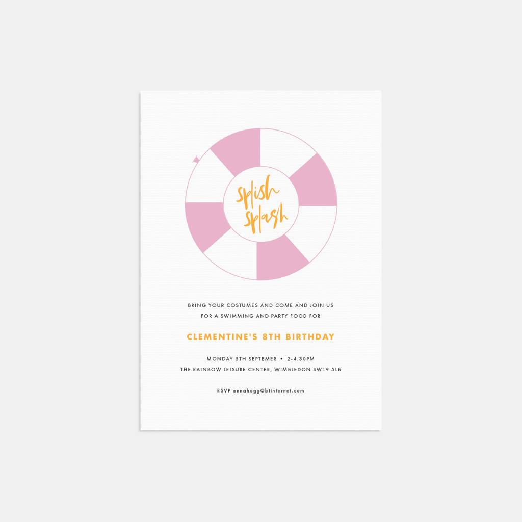 pool party personalised birthday party invitations by lolas paperie 8th birthday party invitations