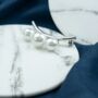Silver Three White Pearl Teenager Schoolbag Brooch Pin, thumbnail 1 of 7