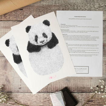 Personalised Baby Panda Footprint Kit, 2 of 3