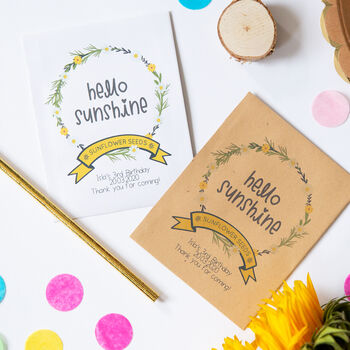 ‘Hello Sunshine’ Personalised Sunflower Seed Packet, 2 of 5