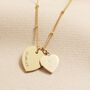 Personalised Stainless Steel Double Heart Charm Necklace, thumbnail 4 of 8