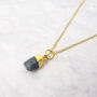 Raw Sapphire September Birthstone Gold Plated Necklace, thumbnail 1 of 5