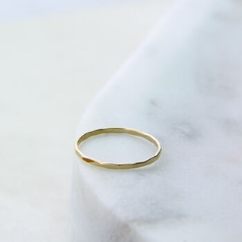 Gold Filled Skinny Faceted Stackable Ring, 6 of 12