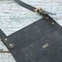 Personalised Black Buffalo Leather Apron With Pockets, thumbnail 6 of 7