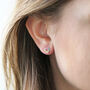 Sterling Silver Rainbow Crystal Heart Stud Earrings, thumbnail 1 of 3